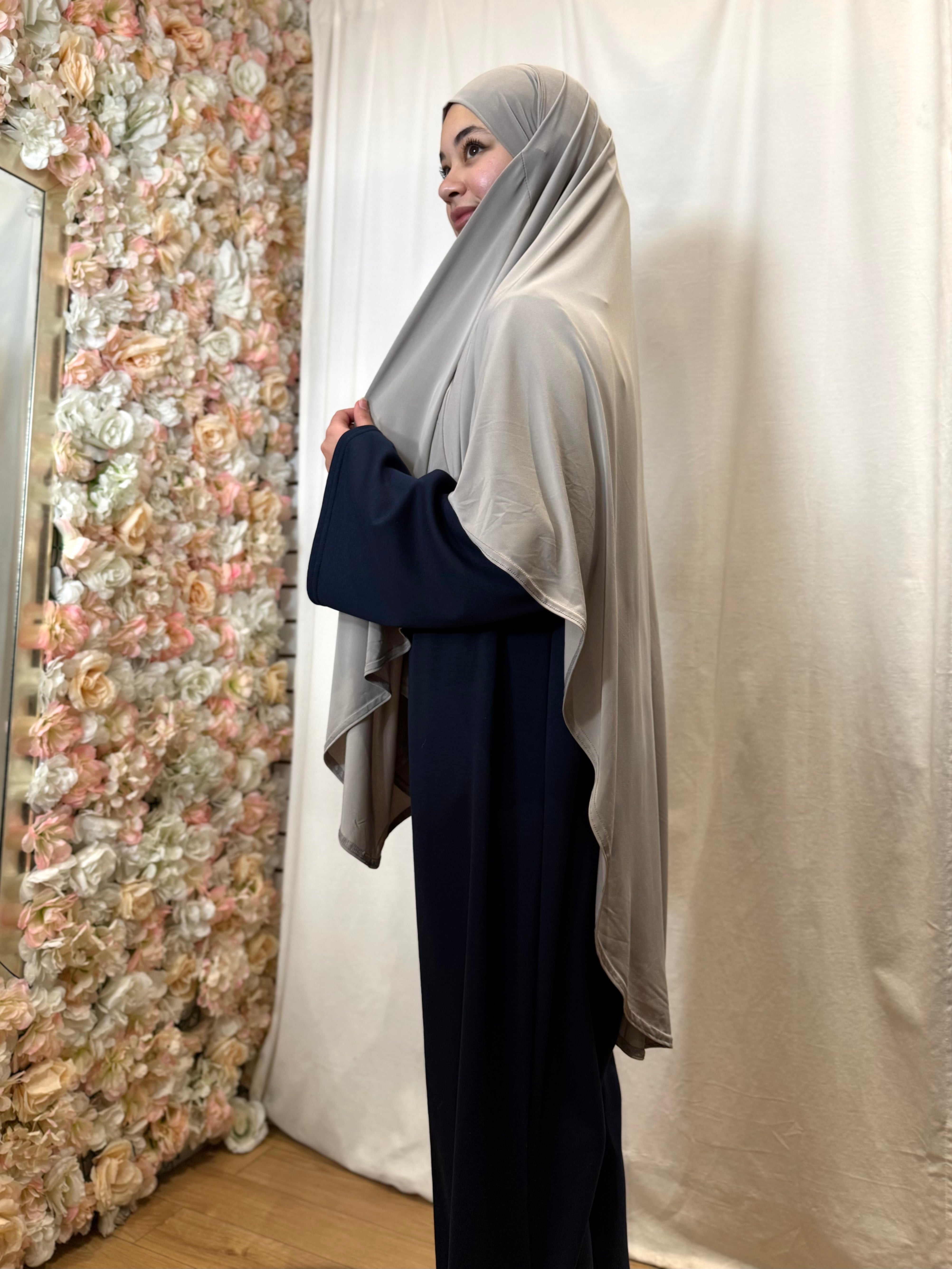 Khimar Jersey Premium - Gris Taupe