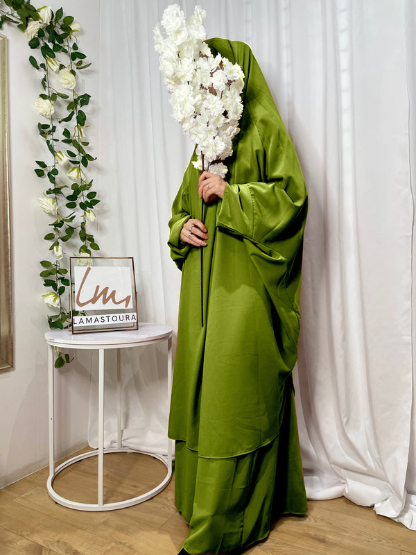 Jilbab Safaa avec jupe - Vert Pistache