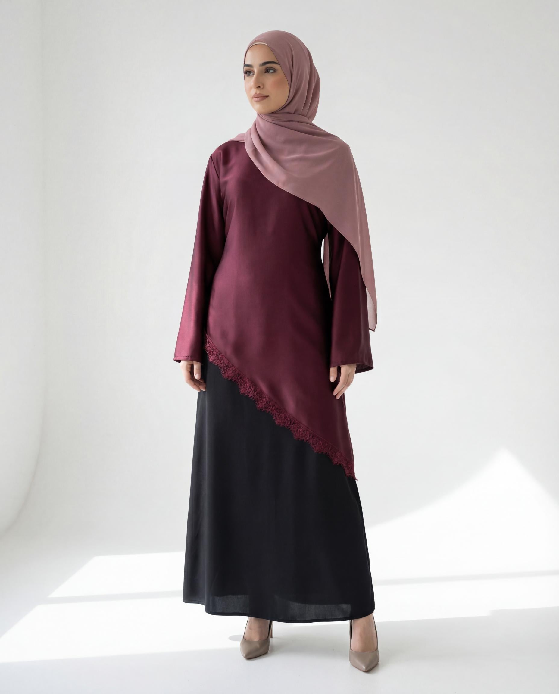 Ensemble Robe Renda - Bordeaux