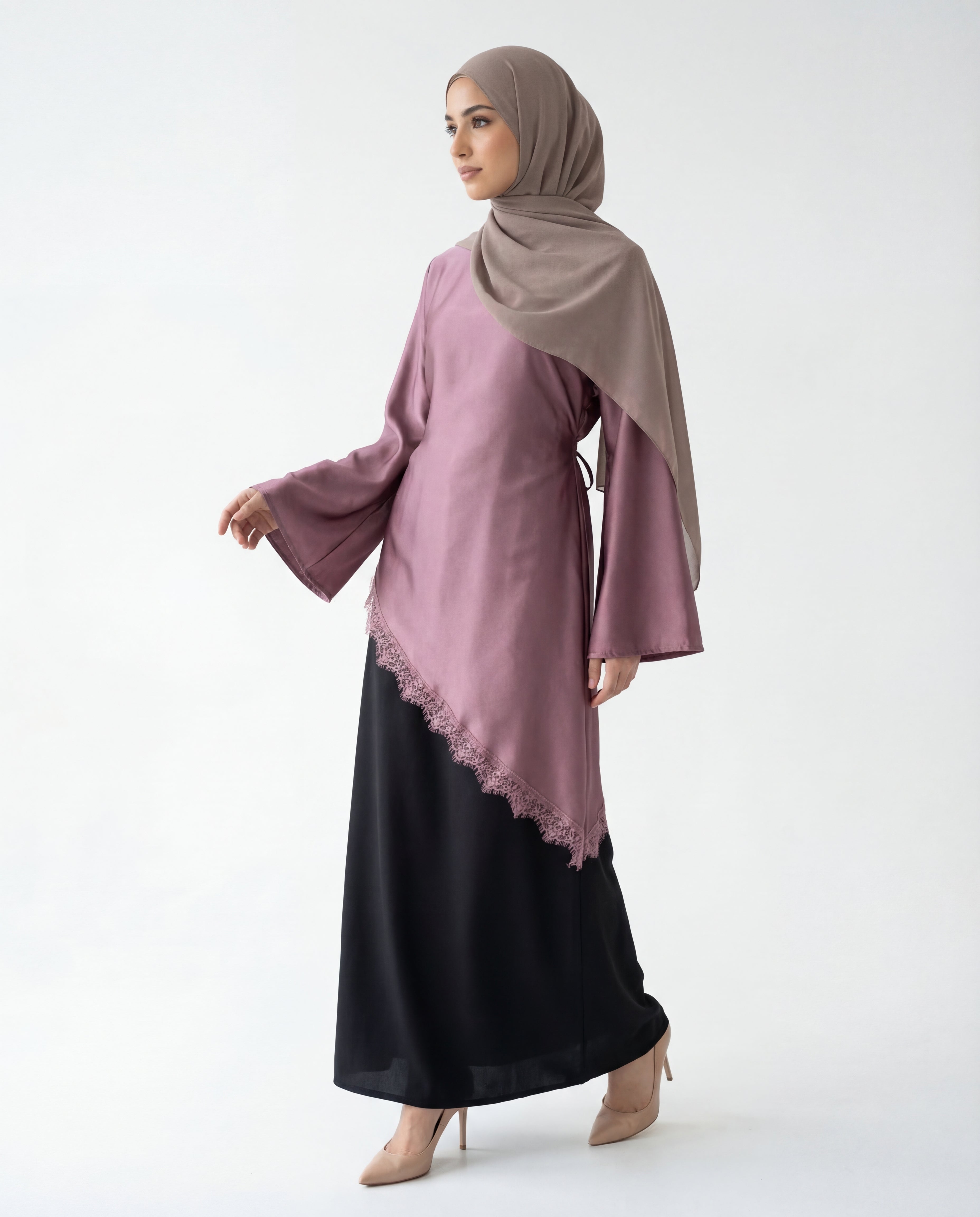 Ensemble Robe Renda - Prune
