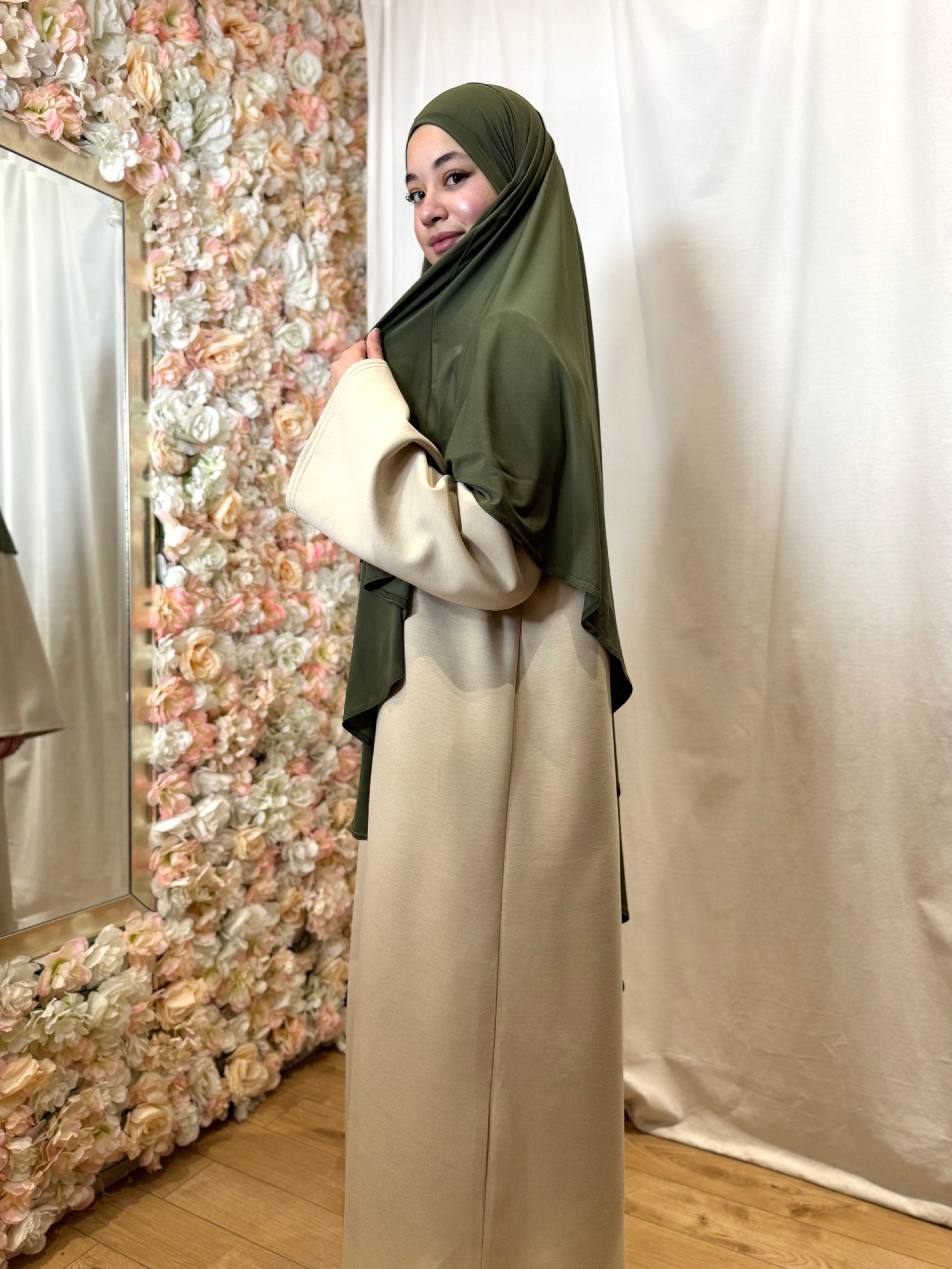 Khimar Jersey Premium - Kaki