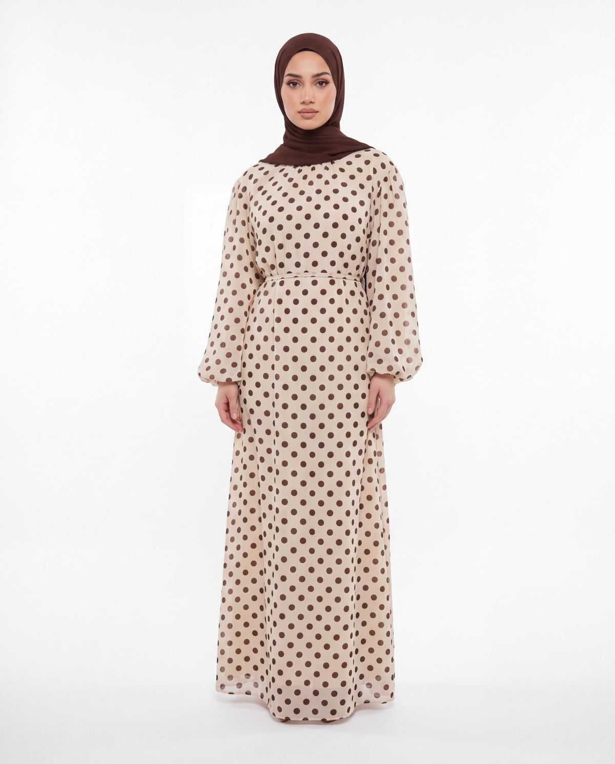 Robe Polka - Beige Crème