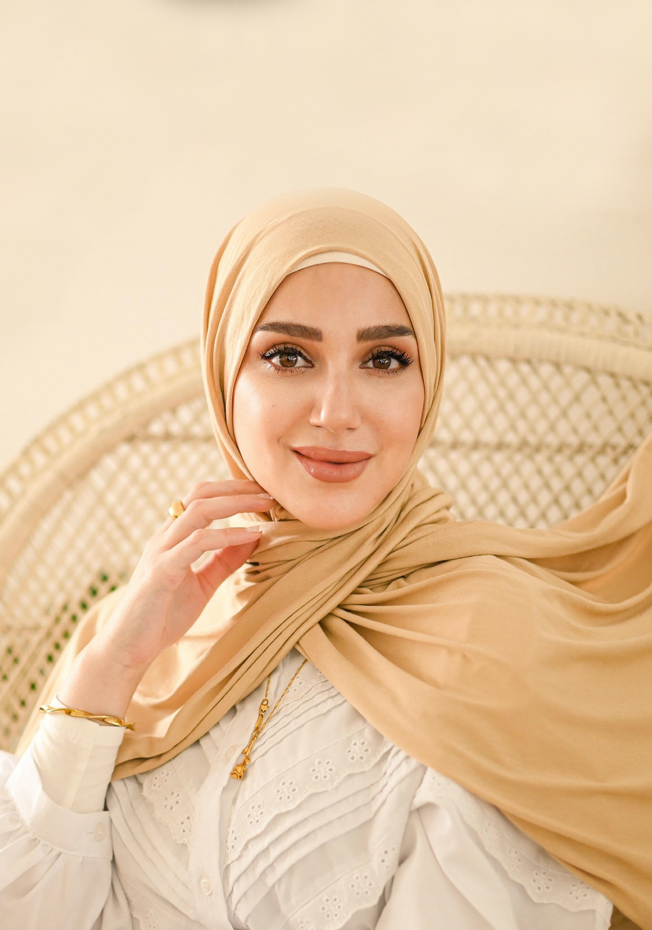 Hijab jersey - Beige foncé