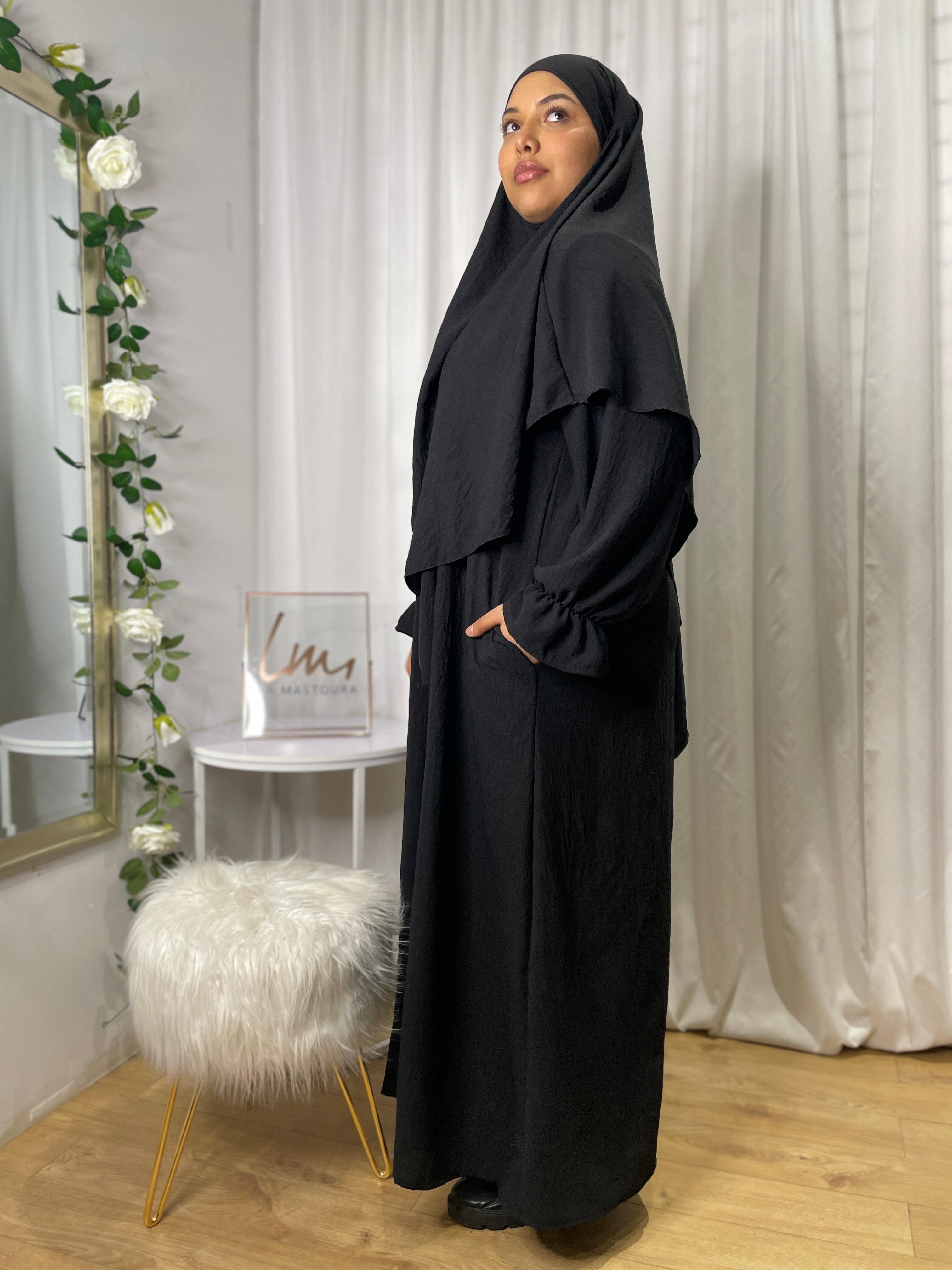Abaya Khimar Ikhlass Set - Black