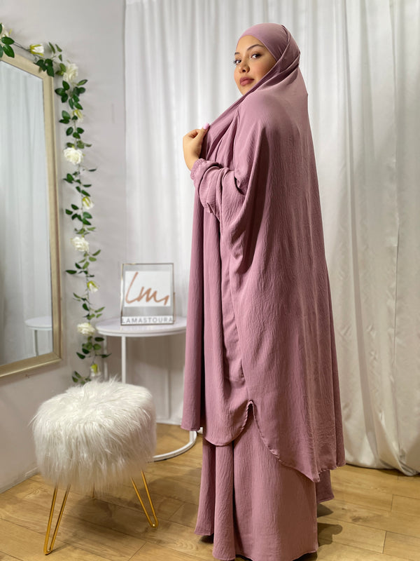 Jilbab Marwa avec jupe - Vieux Rose