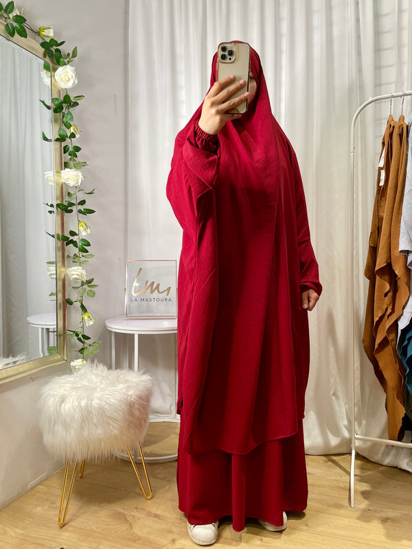 Jilbab Marwa avec jupe - Rouge