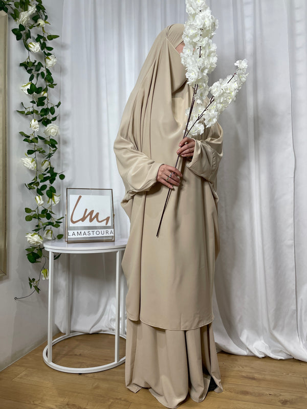 Jilbab Safaa avec jupe - Beige Clair