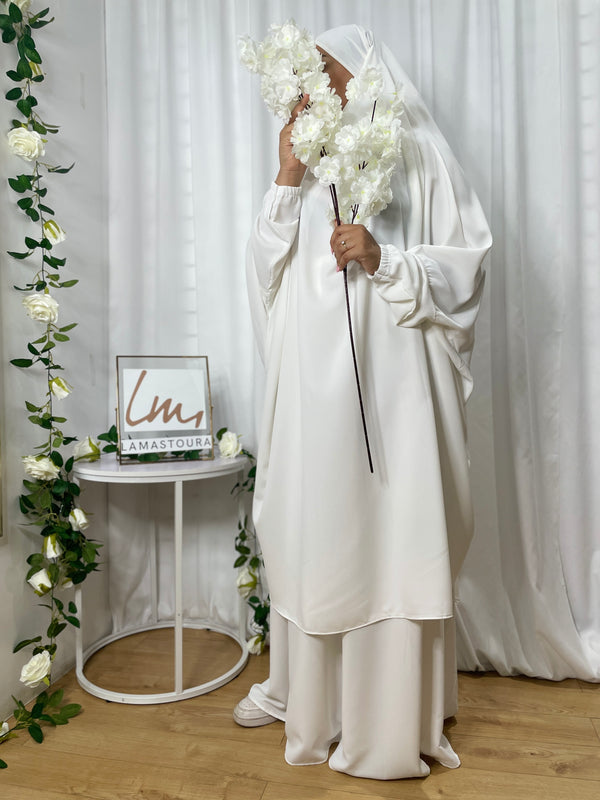Jilbab Safaa avec jupe - Blanc