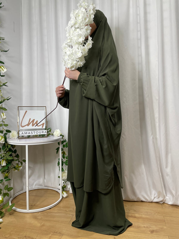 Jilbab Safaa avec jupe - Vert Kaki