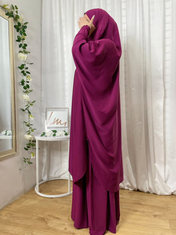 Jilbab Safaa avec jupe - Mauve Prune