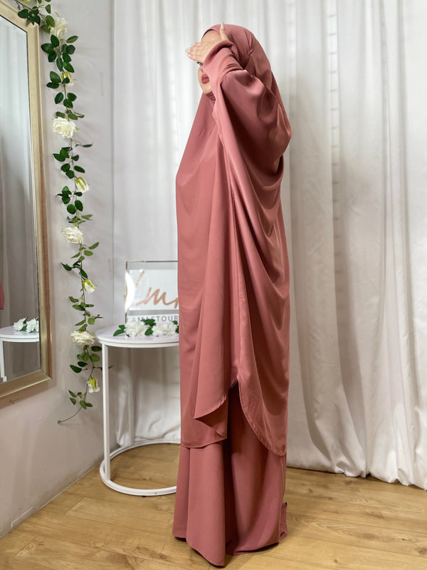Jilbab Safaa avec jupe - Rose Saumon
