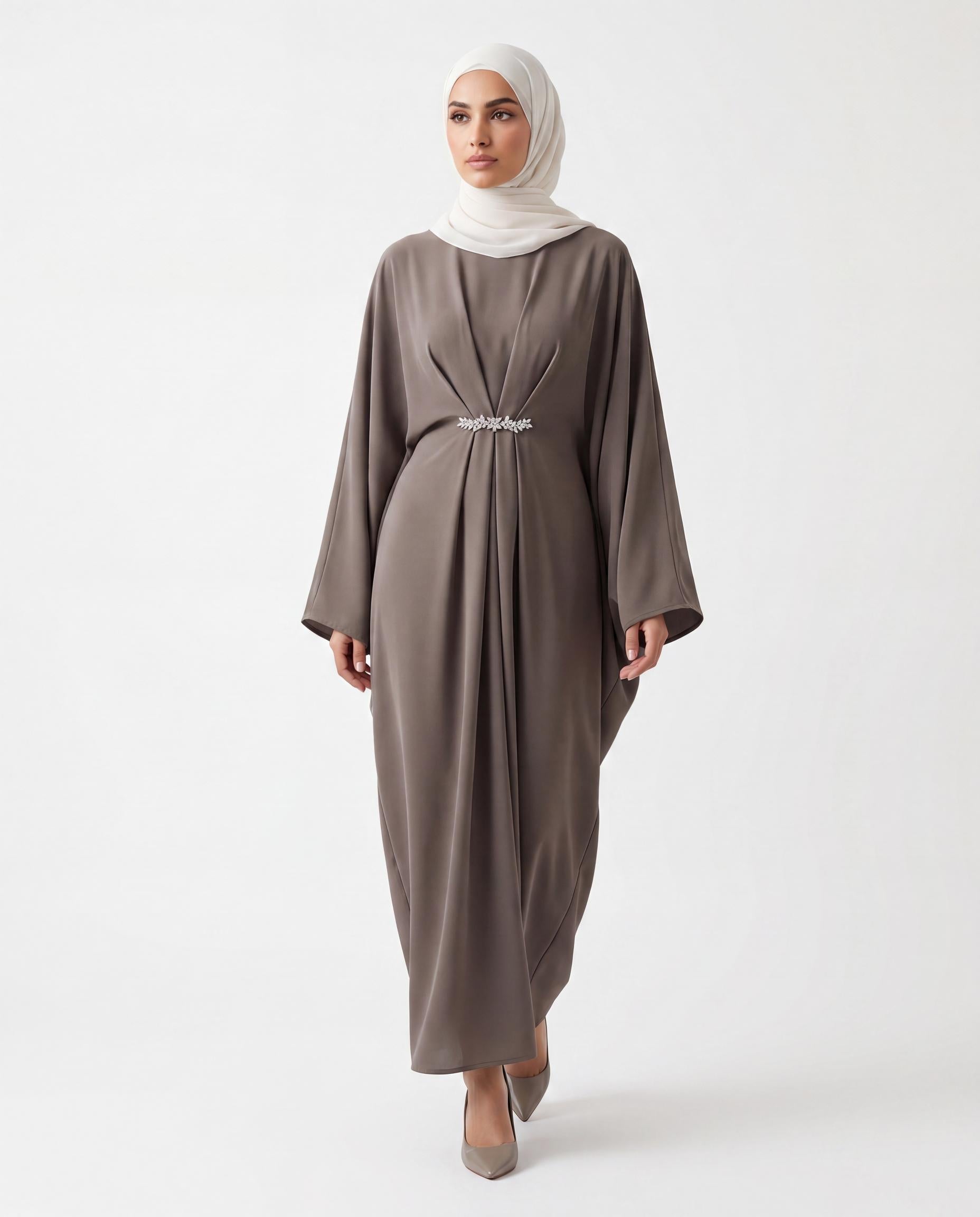 Abaya Samia - Taupe Foncé