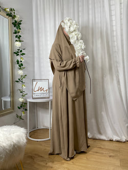 Ensemble Abaya Khimar Ikhlass - Beige Taupe