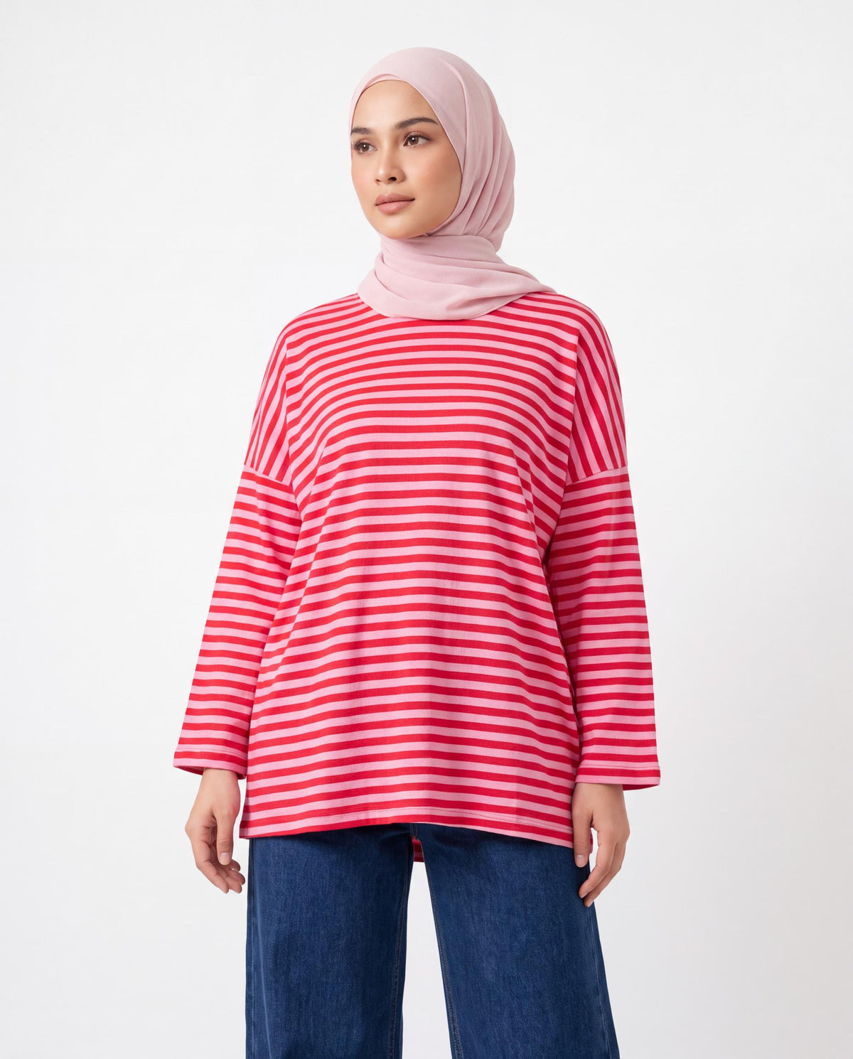 T-shirt Rayé - Rose