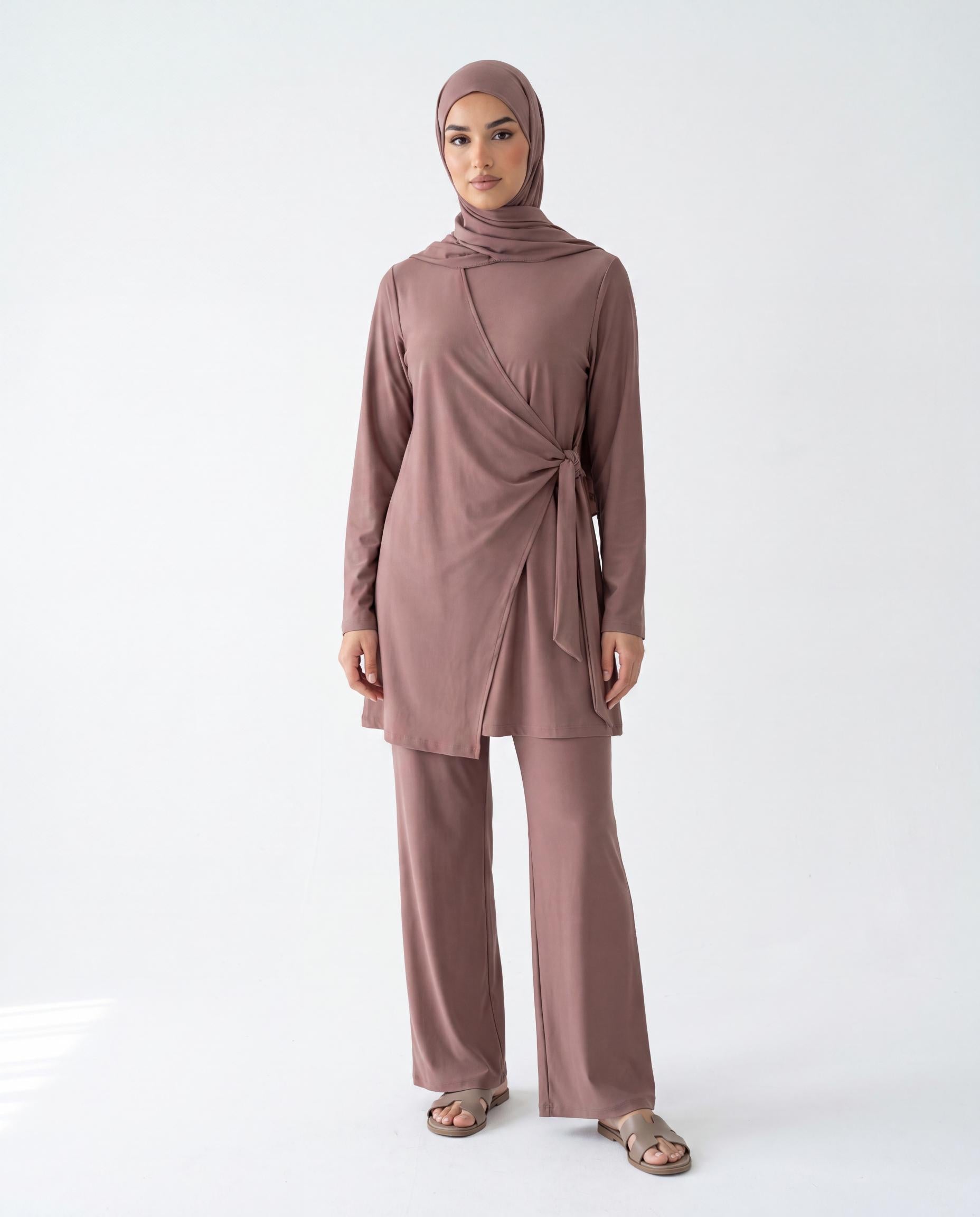 Burkini Croisé - Rose Taupe