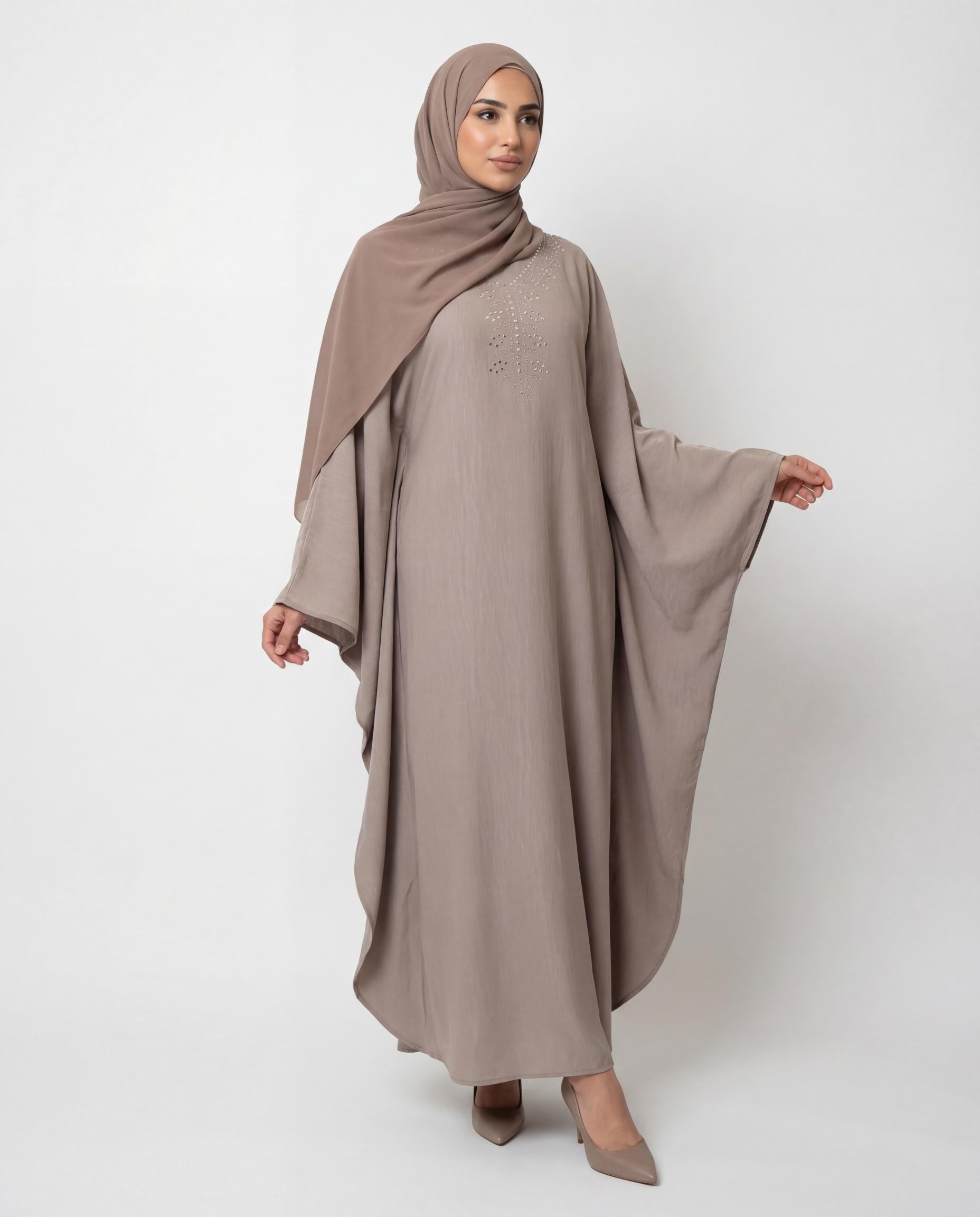Abaya Iris - Taupe