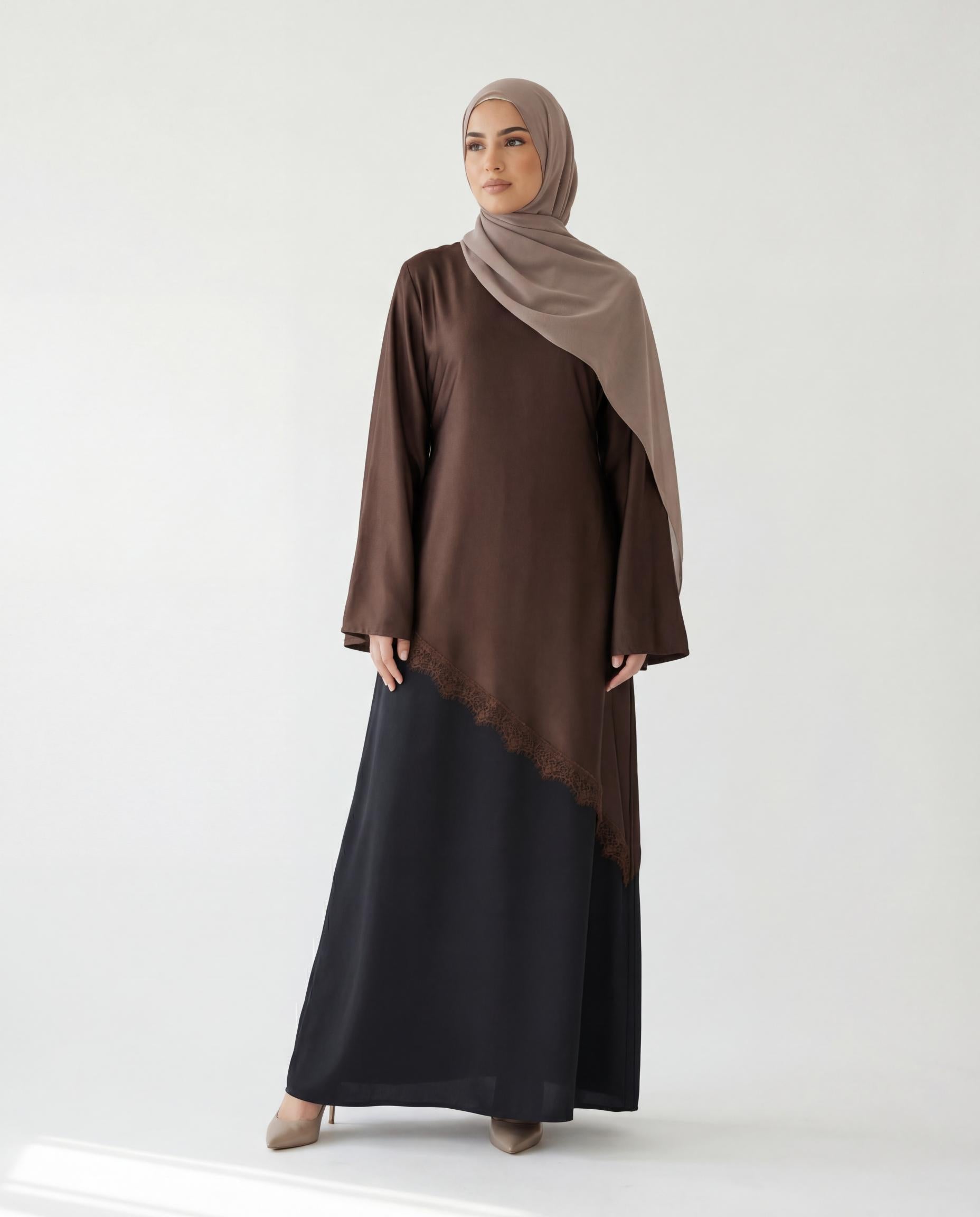 Ensemble Robe Renda - Marron