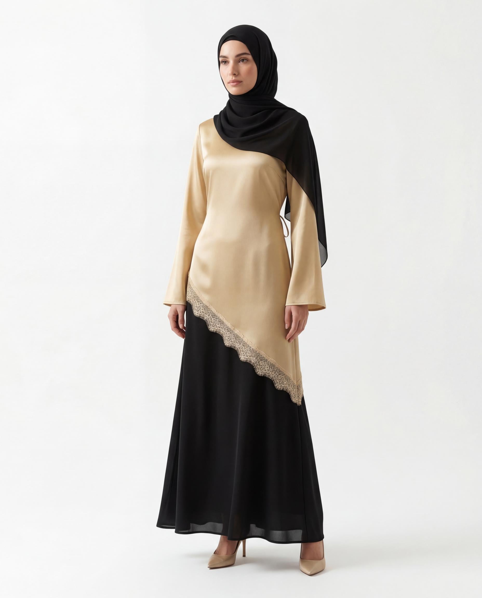 Ensemble Robe Renda - Beige Vanille