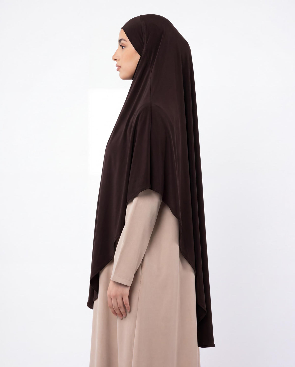 Khimar Jersey Premium - Marron Foncé