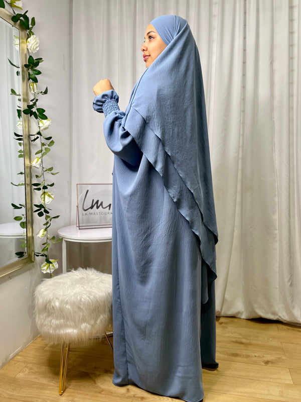 Ensemble Abaya Khimar Roqaya - Bleu Jeans