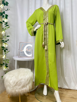 Robe Caftan Dana - Vert Pistache