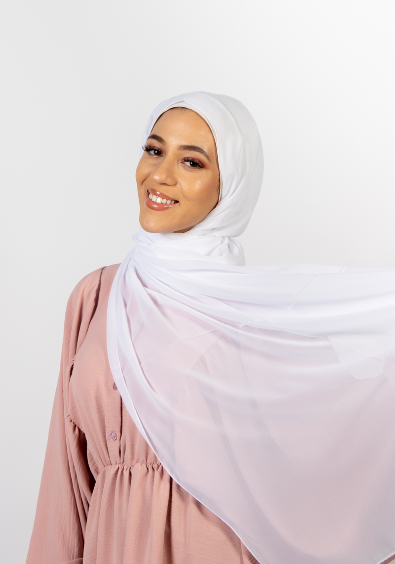 Chiffon Hijab - White "Nieve"