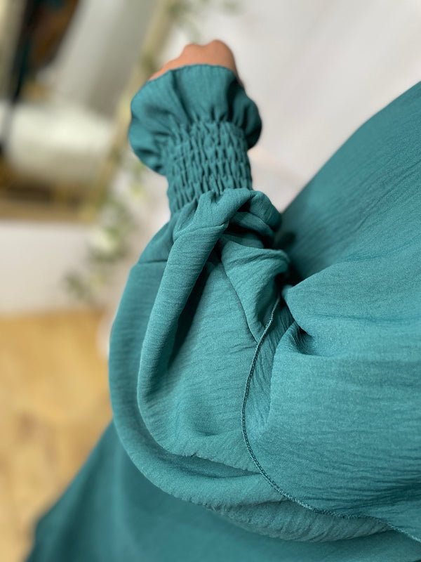 Abaya Khimar Roqaya set - bottle green