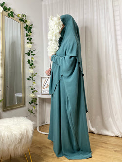 Khimar Kawther Abaya Set - Lagoon Green