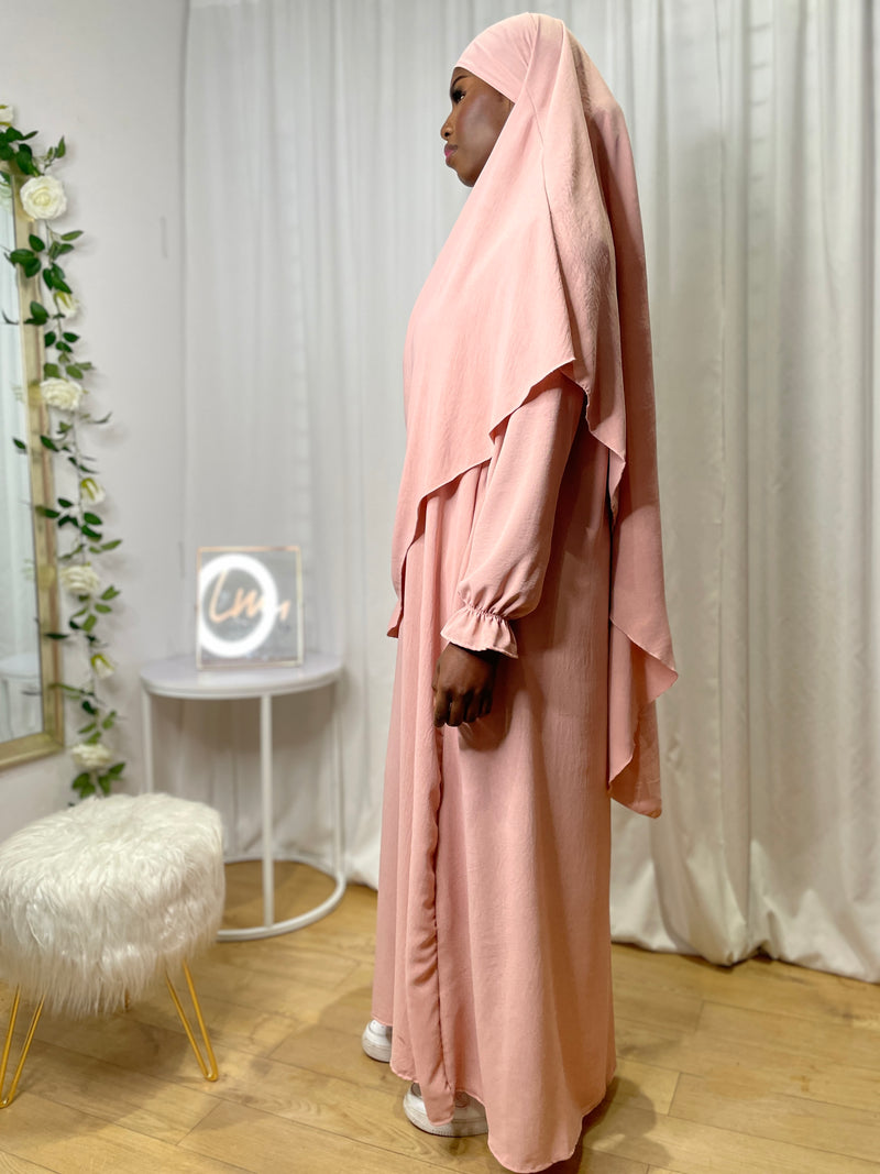 Abaya Khimar Ikhlass set - Light pink