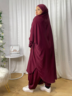 Jilbab Safaa with Sarwel - Burgundy