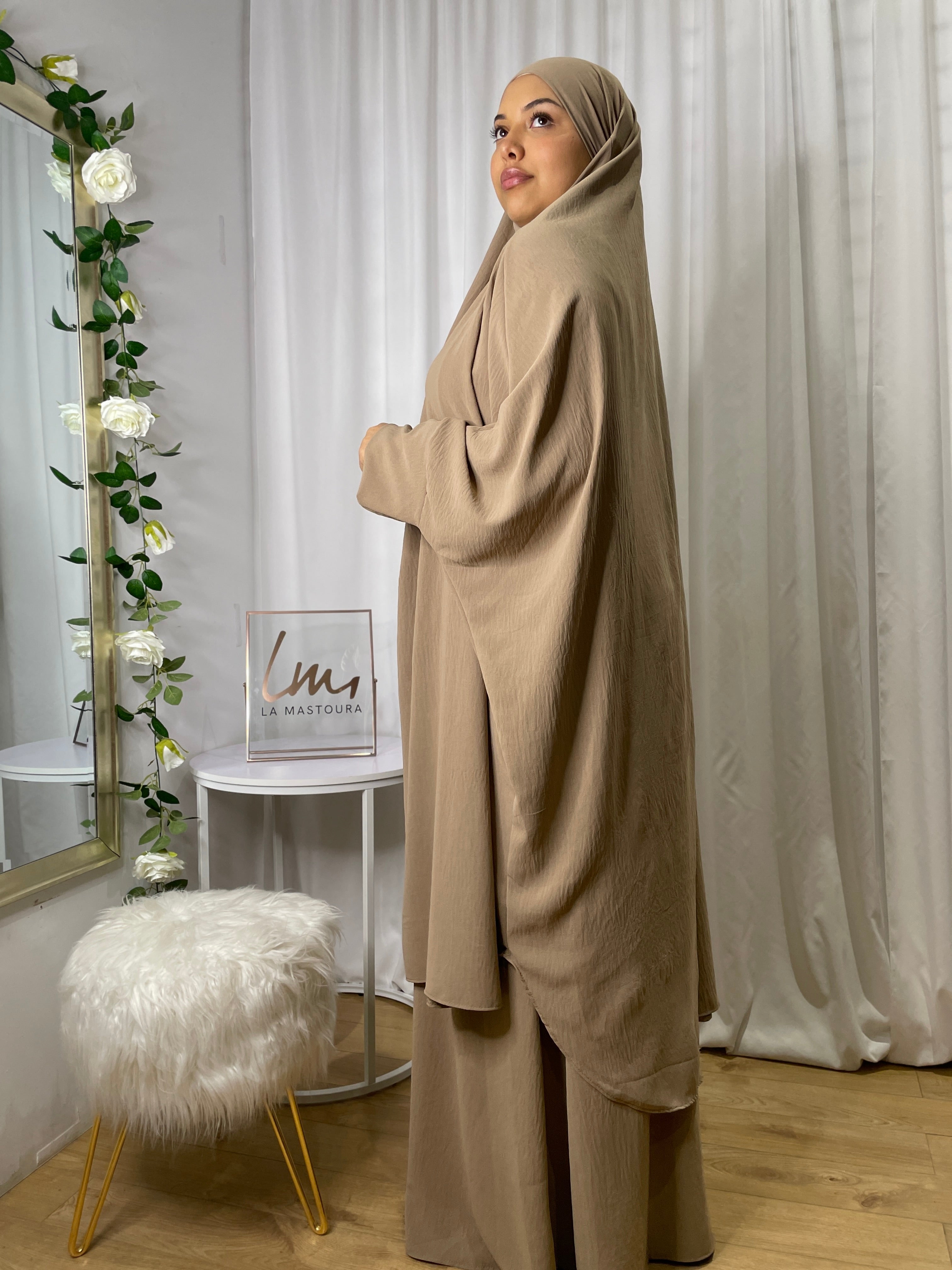 Jilbab Marwa avec jupe - Beige Désert