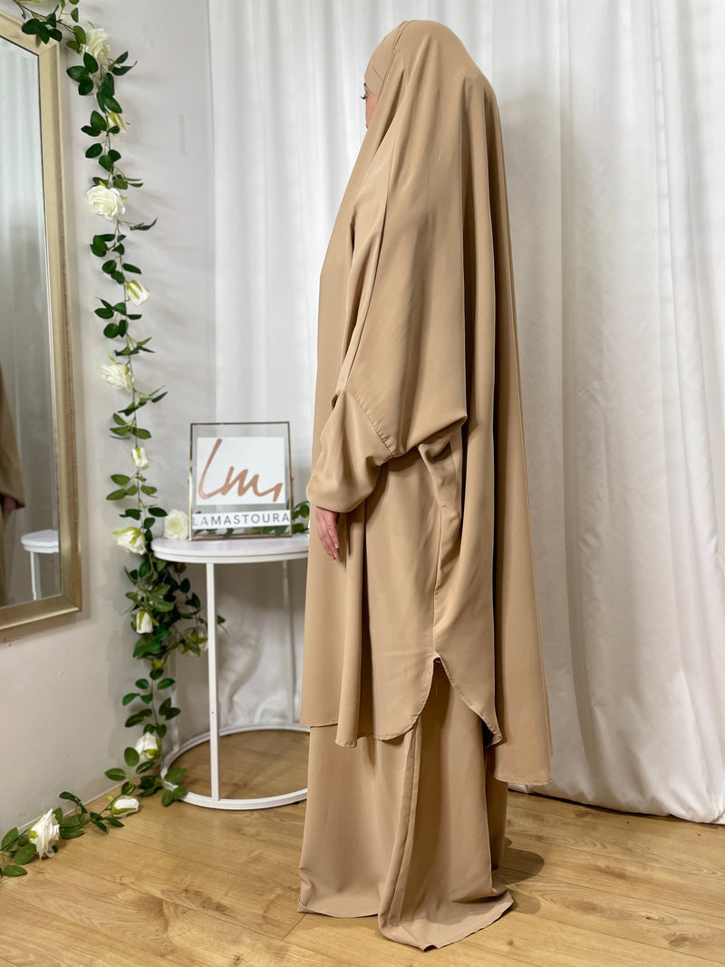 Jilbab Safaa with skirt - Beige Caramel