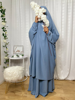 Jilbab Safaa avec jupe - Bleu Jeans