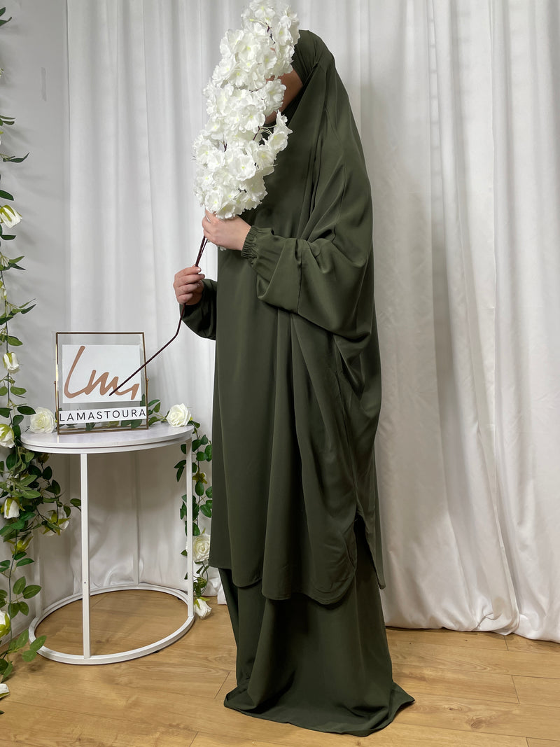 Jilbab Safaa with skirt - Khaki Green