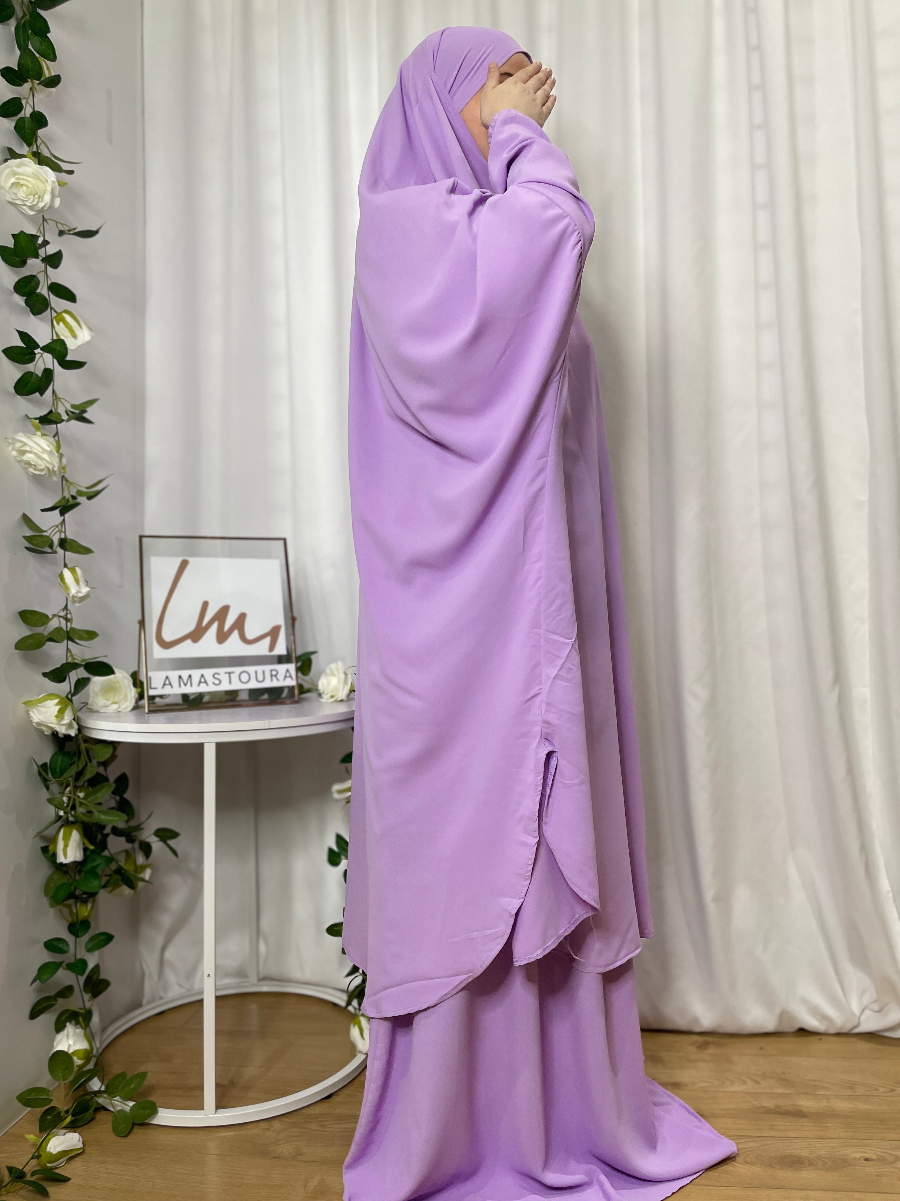 Jilbab Safaa with skirt - Lilac
