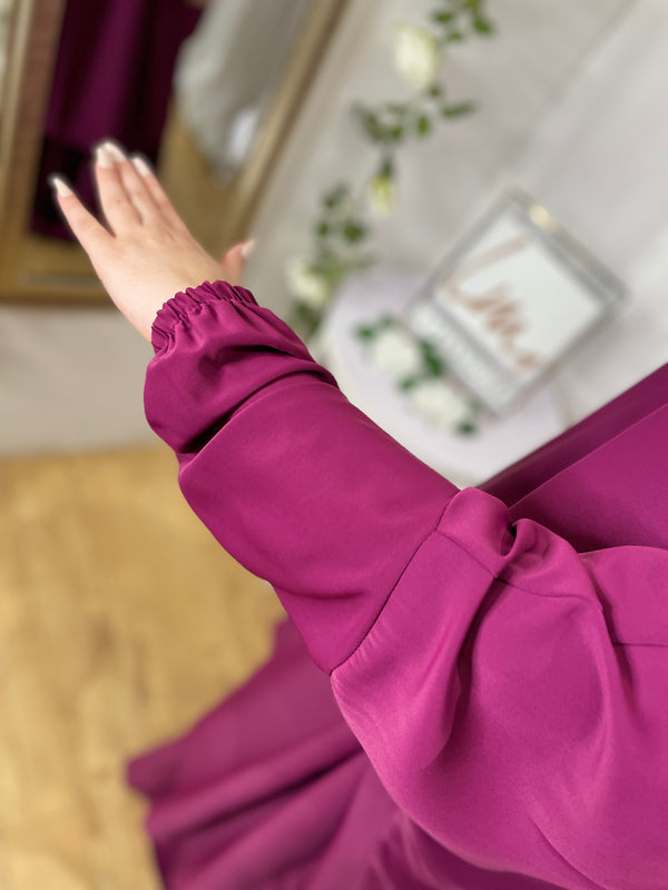 Jilbab Safaa avec jupe - Mauve Prune