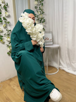 Jilbab Safaa with skirt - Bottle Green