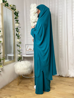 Jilbab Safaa with skirt - Peacock Green