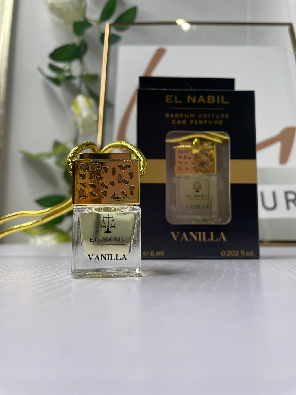 Parfum voiture à la vanille, Contenance 6ml